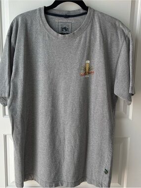 Newport Blue - Mens Grey Short-Sleeve Tee with Beer Graphic